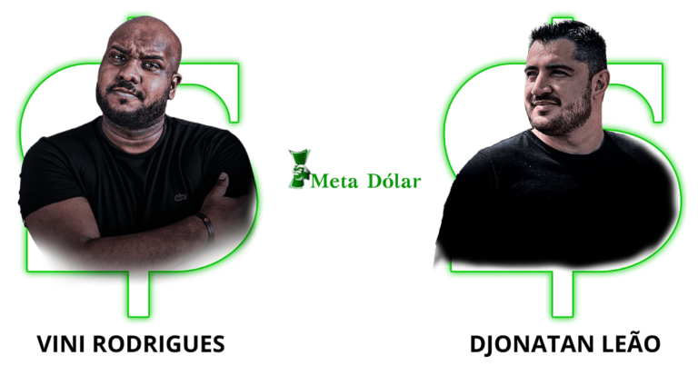 Professores do Curso Meta Dólar: Vini Rodrigues e Djônatan Leão